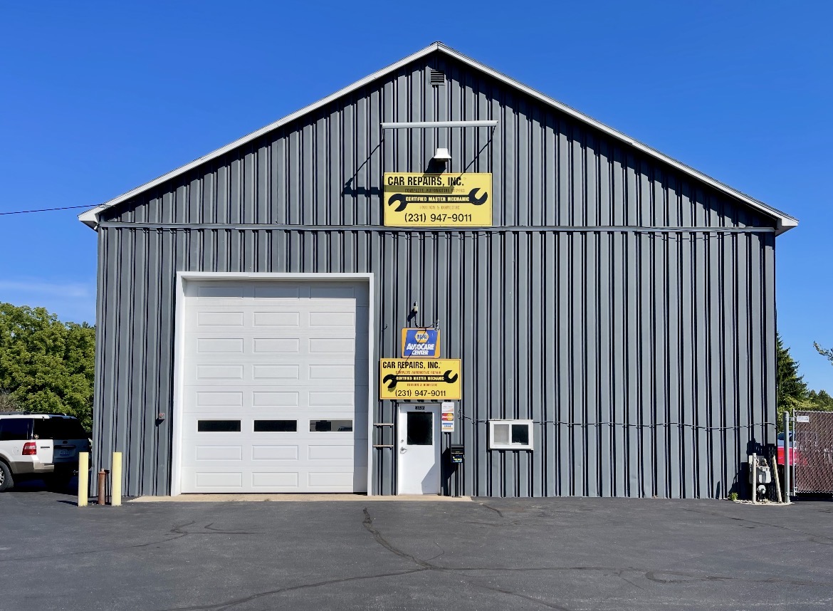 Car Repairs Inc shop exterior in Traverse City — Certified Master Mechanic signage