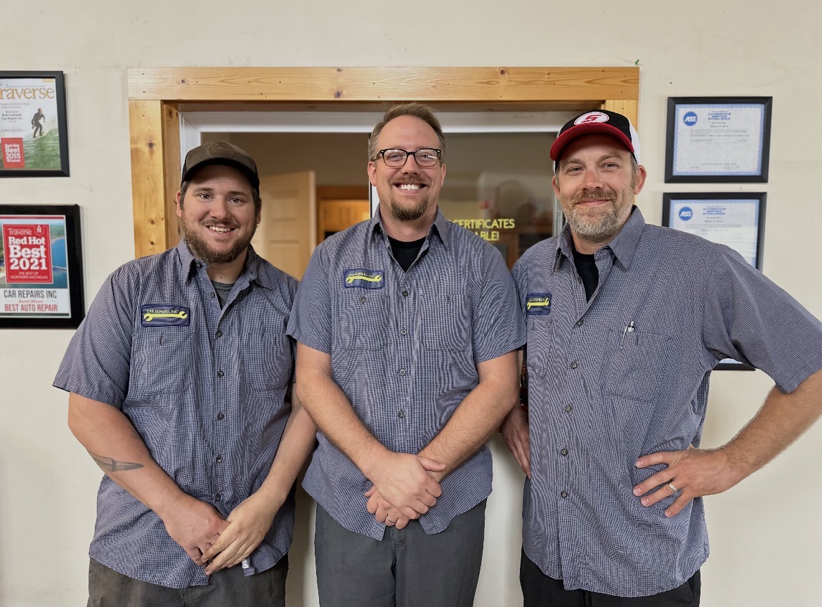 The Car Repairs Inc team — three ASE-certified mechanics in Traverse City, MI